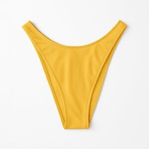 Forever 21 High Cut Cheeky Bikini Bottom Mustard Yellow L